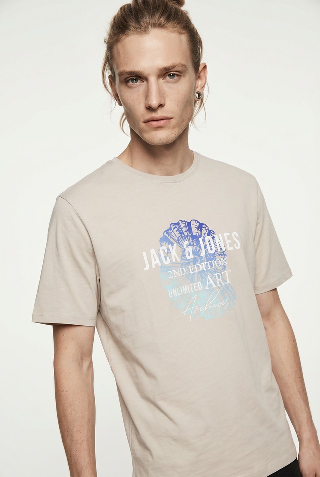 Jack & Jones Rundhalsshirt »JJGRADIENT PRINT TEE SS CREW NECK«