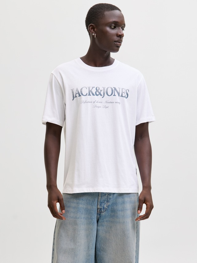 Jack & Jones Rundhalsshirt »JJDEVIN DAYTONA PRINT TEE SS CREW NECK«