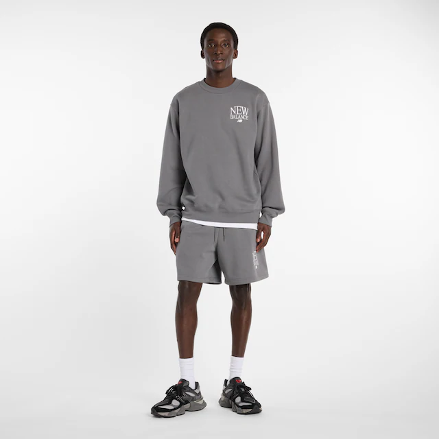 New Balance Sweatshorts mit Kordelverschluss, aus Baumwolle und Polyester, in Fleece-Qualität