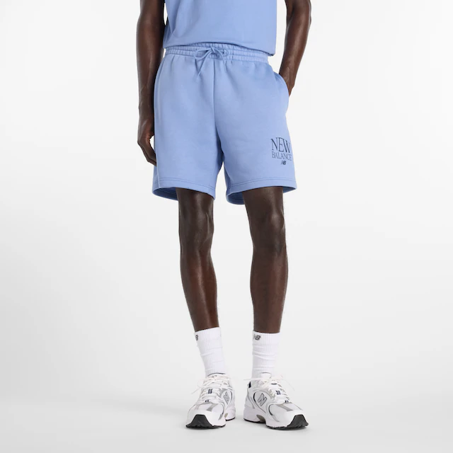New Balance Sweatshorts mit Kordelverschluss, aus Baumwolle und Polyester, in Fleece-Qualität