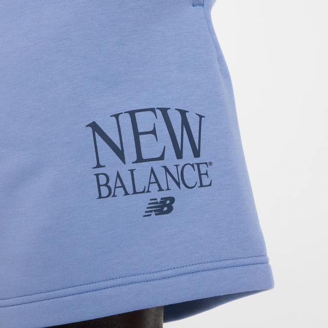 New Balance Sweatshorts mit Kordelverschluss, aus Baumwolle und Polyester, in Fleece-Qualität