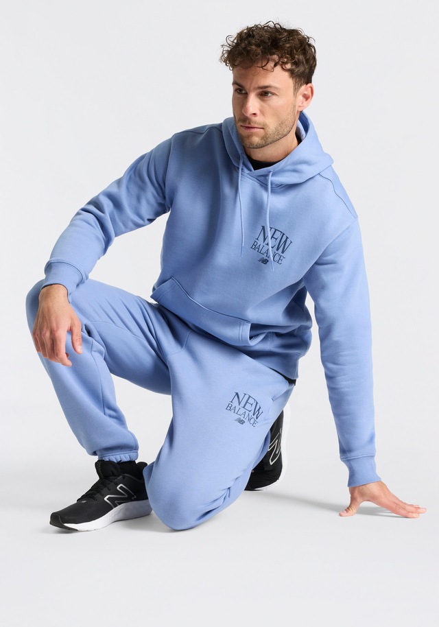 New Balance Jogginghose mit Kordelverschluss, aus Baumwoll-Polyester-Material