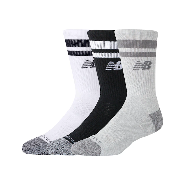 New Balance Sportsocken 3 Paar tlg. 3er Pack, geripptes Design, leichtes Material, bequemer Stoff
