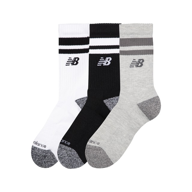 New Balance Sportsocken 3 Paar tlg. 3er Pack, geripptes Design, leichtes Material, bequemer Stoff