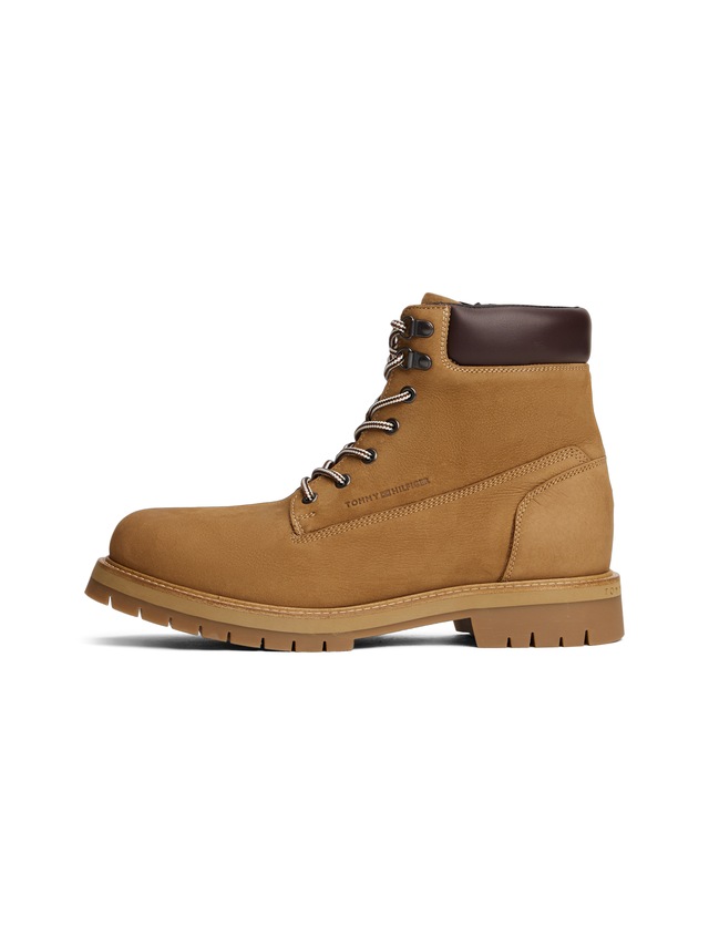 Tommy Hilfiger Schnürboots »FLEX TH OUTDOOR W NBK BOOT« , Blockabsatz, Outdoorschuh mit Ösen, im Bersteigerlook