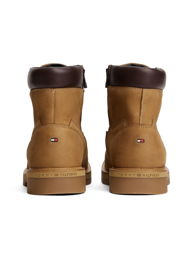 Tommy Hilfiger Schnürboots »FLEX TH OUTDOOR W NBK BOOT« , Blockabsatz, Outdoorschuh mit Ösen, im Bersteigerlook