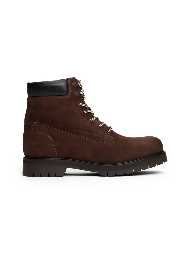 Tommy Hilfiger Schnürboots »FLEX TH OUTDOOR W NBK BOOT« , Blockabsatz, Outdoorschuh mit Ösen, im Bersteigerlook
