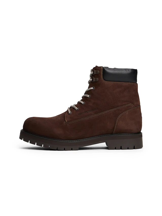 Tommy Hilfiger Schnürboots »FLEX TH OUTDOOR W NBK BOOT« , Blockabsatz, Outdoorschuh mit Ösen, im Bersteigerlook