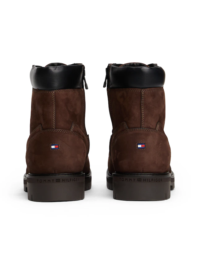 Tommy Hilfiger Schnürboots »FLEX TH OUTDOOR W NBK BOOT« , Blockabsatz, Outdoorschuh mit Ösen, im Bersteigerlook