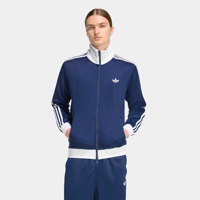 adidas Originals Trainingsjacke »BECKENBAUER ORIGINALS« mit Rundhalsausschnitt, aus Baumwolle und Polyester, in normaler Länge