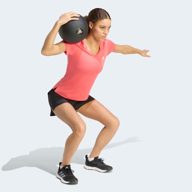 adidas Performance T-Shirt »ADIDAS WORKOUT ESSENTIALS MIT V-AUSSCHNITT« mit V-Ausschnitt, ohne Verschluss