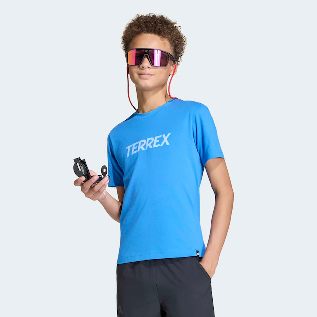 adidas TERREX Funktionsshirt »KIDS MULTI LOGO« für Kinder, mit Rundhalsausschnitt, ohne Verschluss, aus Baumwolle