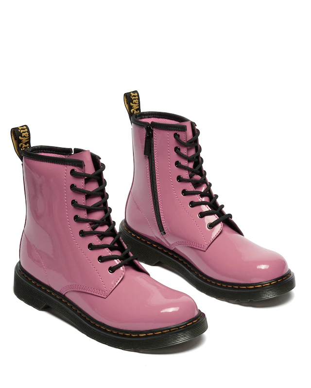 DR. MARTENS Schnürboots »1460 Y Black Patent Lamper« Kinder Stiefel, Boots mit logobedruckter Anziehlasche