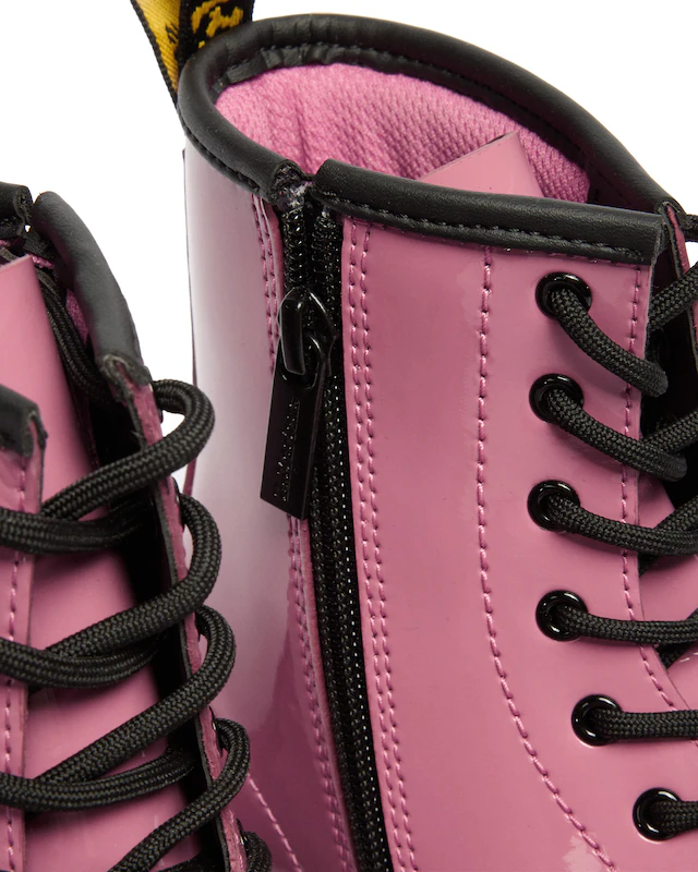 DR. MARTENS Schnürboots »1460 Y Black Patent Lamper« Kinder Stiefel, Boots mit logobedruckter Anziehlasche