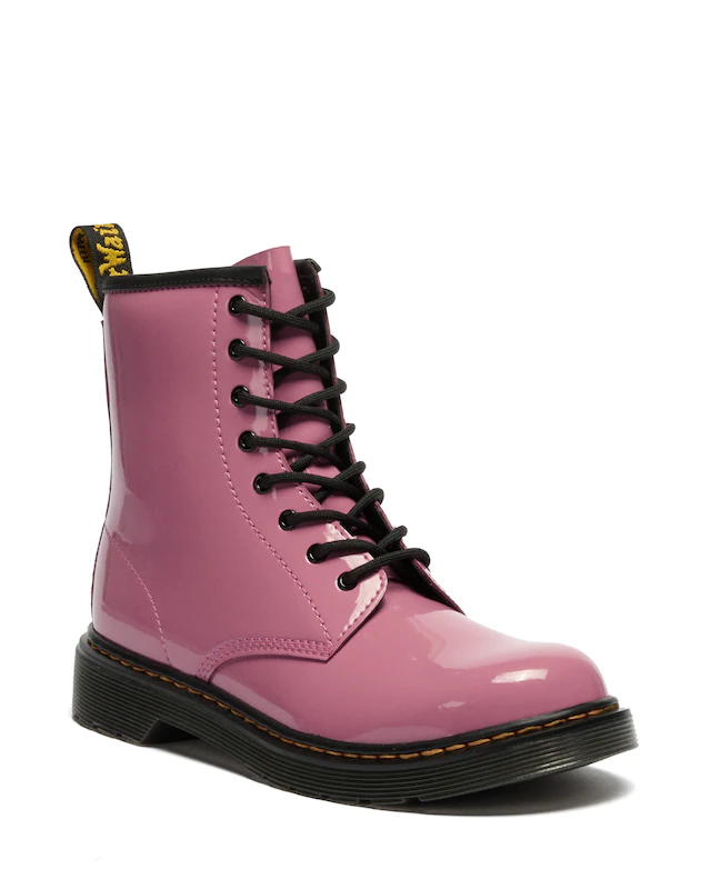 DR. MARTENS Schnürboots »1460 Y Black Patent Lamper« Kinder Stiefel, Boots mit logobedruckter Anziehlasche