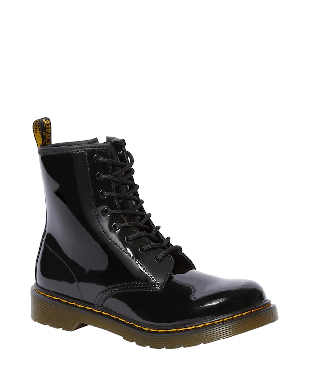 DR. MARTENS Schnürboots »1460 Y Black Patent Lamper« Kinder Stiefel, Boots mit logobedruckter Anziehlasche