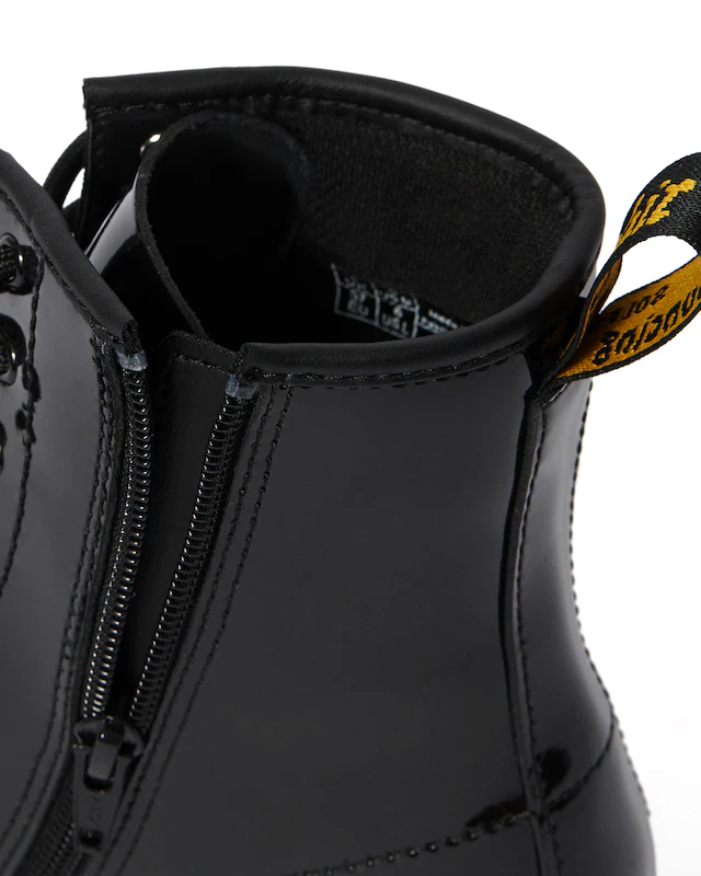 DR. MARTENS Schnürboots »1460 Y Black Patent Lamper« Kinder Stiefel, Boots mit logobedruckter Anziehlasche