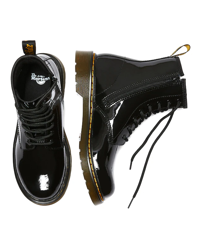 DR. MARTENS Schnürboots »1460 Y Black Patent Lamper« Kinder Stiefel, Boots mit logobedruckter Anziehlasche