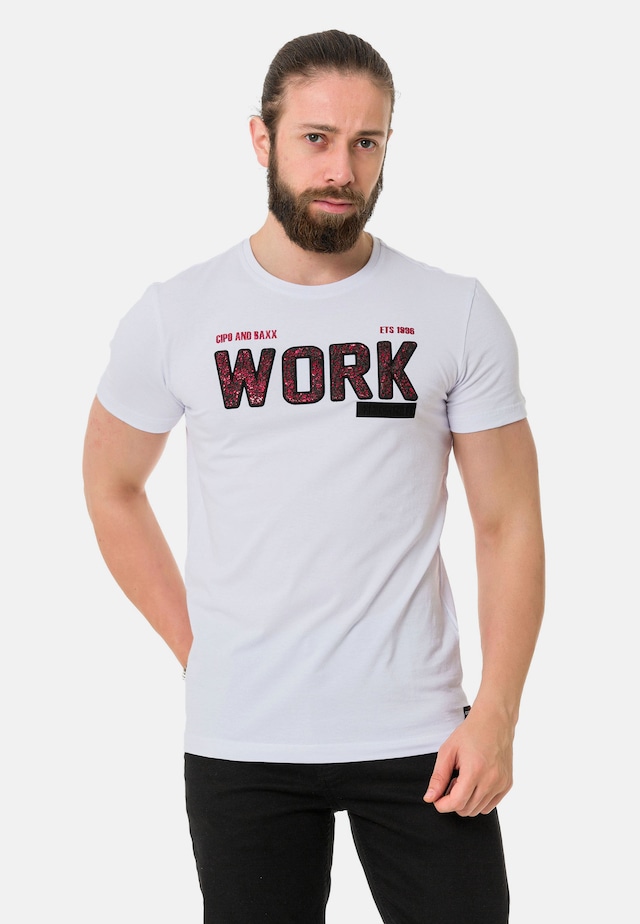 Cipo & Baxx T-Shirt »T-Shirt« mit Rundhals-Ausschnitt
