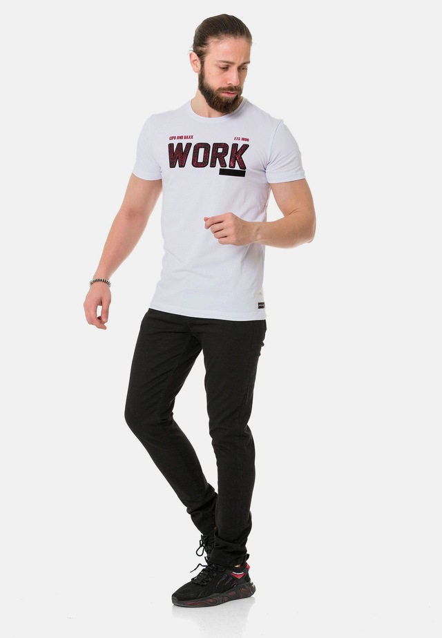 Cipo & Baxx T-Shirt »T-Shirt« mit Rundhals-Ausschnitt