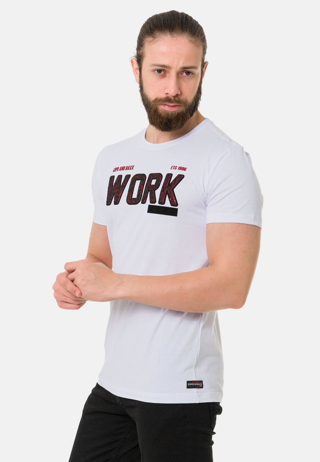 Cipo & Baxx T-Shirt »T-Shirt« mit Rundhals-Ausschnitt