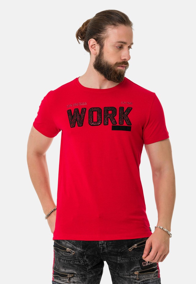 Cipo & Baxx T-Shirt »T-Shirt« mit Rundhals-Ausschnitt