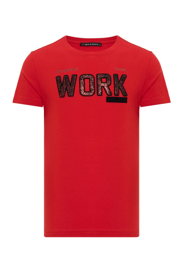 Cipo & Baxx T-Shirt »T-Shirt« mit Rundhals-Ausschnitt