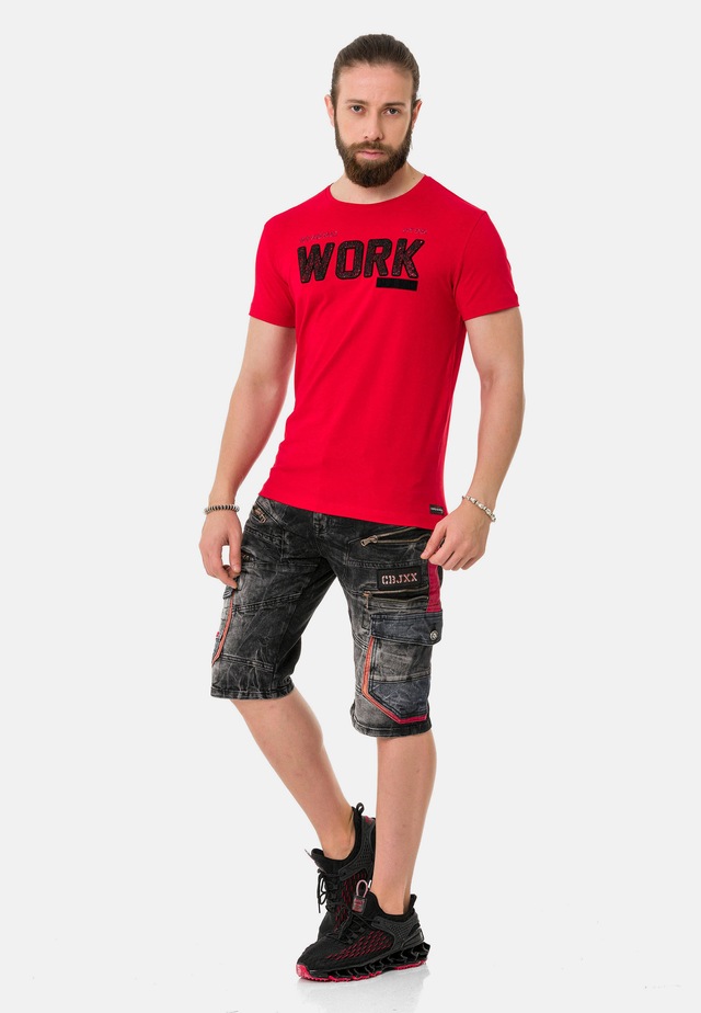 Cipo & Baxx T-Shirt »T-Shirt« mit Rundhals-Ausschnitt