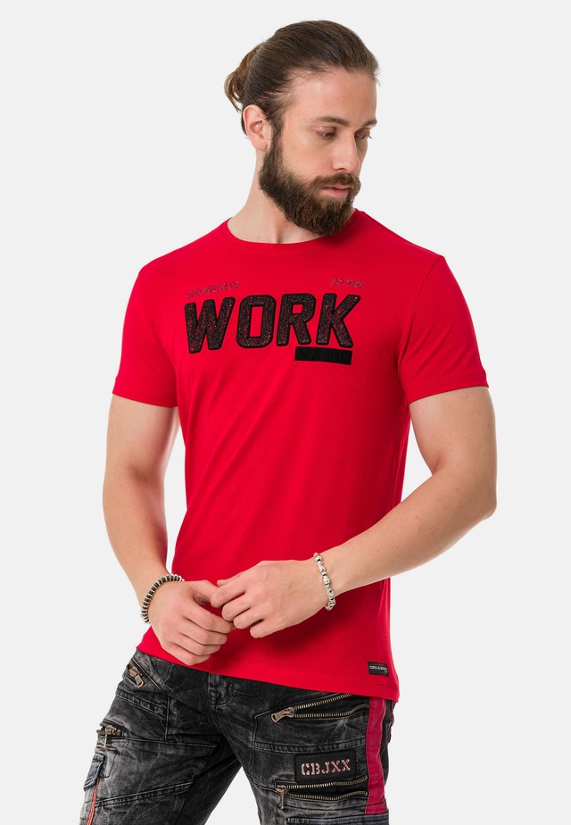 Cipo & Baxx T-Shirt »T-Shirt« mit Rundhals-Ausschnitt