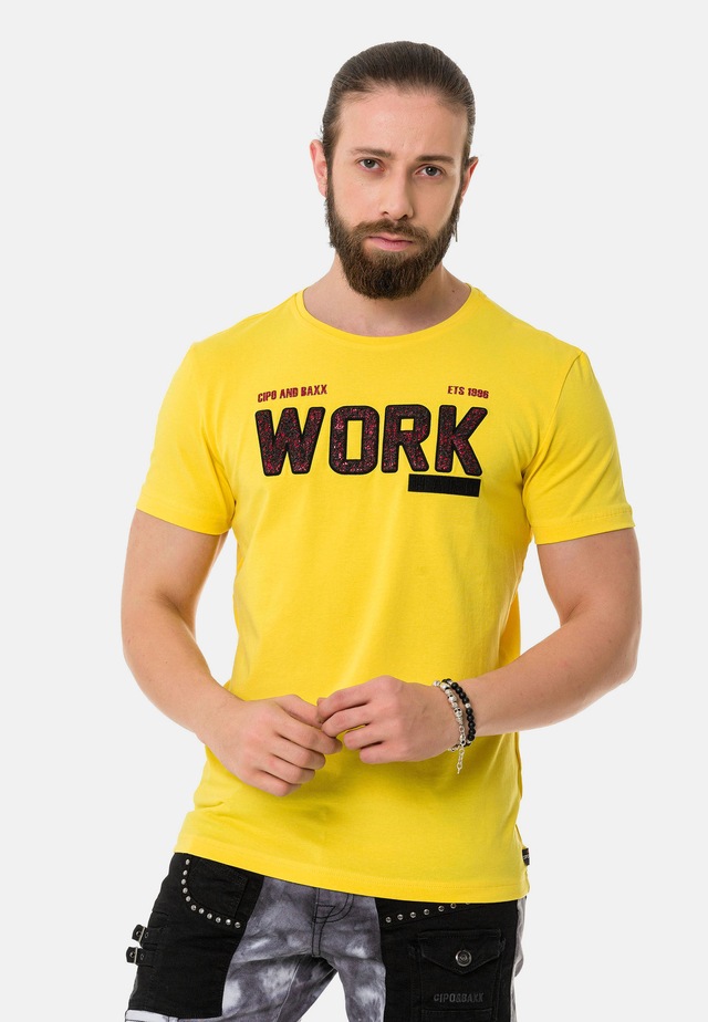 Cipo & Baxx T-Shirt »T-Shirt« mit Rundhals-Ausschnitt