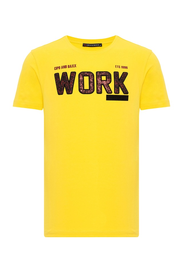 Cipo & Baxx T-Shirt »T-Shirt« mit Rundhals-Ausschnitt