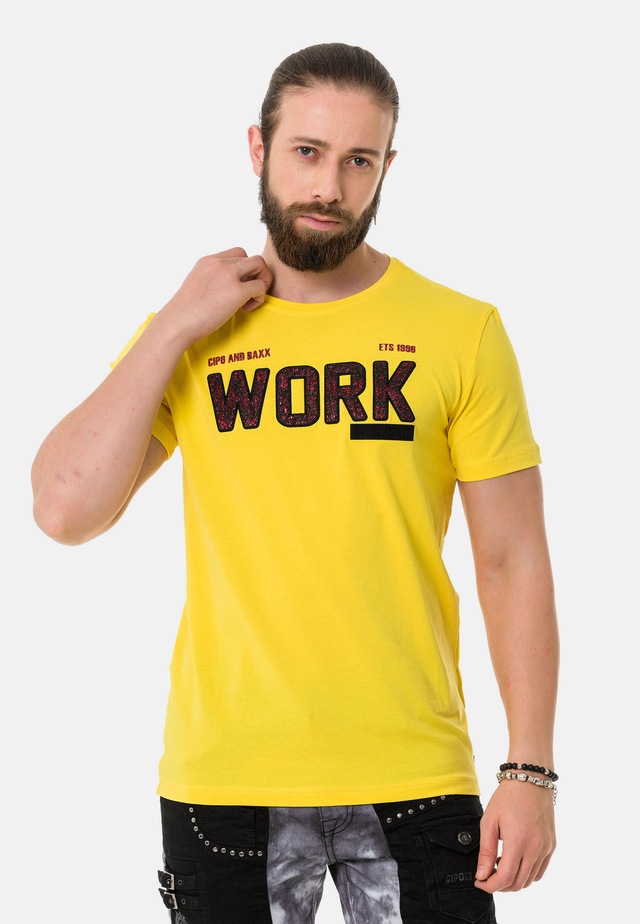 Cipo & Baxx T-Shirt »T-Shirt« mit Rundhals-Ausschnitt