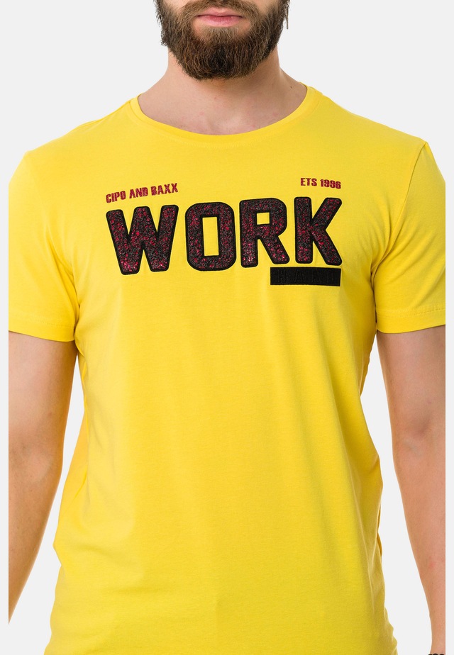 Cipo & Baxx T-Shirt »T-Shirt« mit Rundhals-Ausschnitt