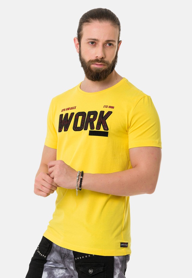 Cipo & Baxx T-Shirt »T-Shirt« mit Rundhals-Ausschnitt