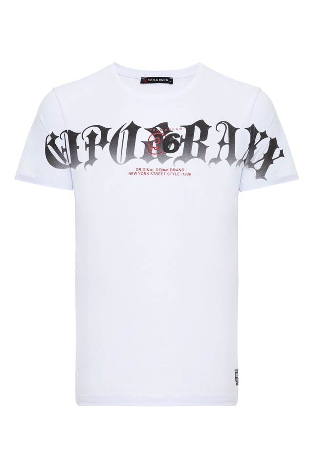 Cipo & Baxx T-Shirt »T-Shirt« mit Rundhals-Ausschnitt