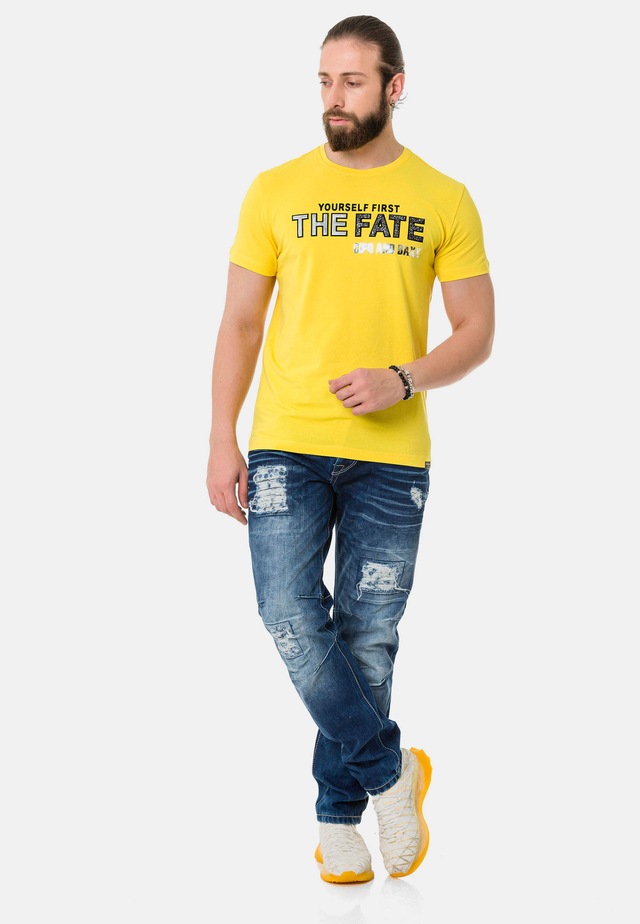 Cipo & Baxx T-Shirt »T-Shirt« mit Rundhals-Ausschnitt