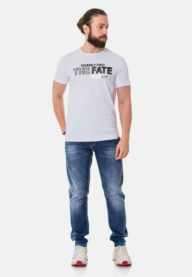 Cipo & Baxx T-Shirt »T-Shirt« mit Rundhals-Ausschnitt