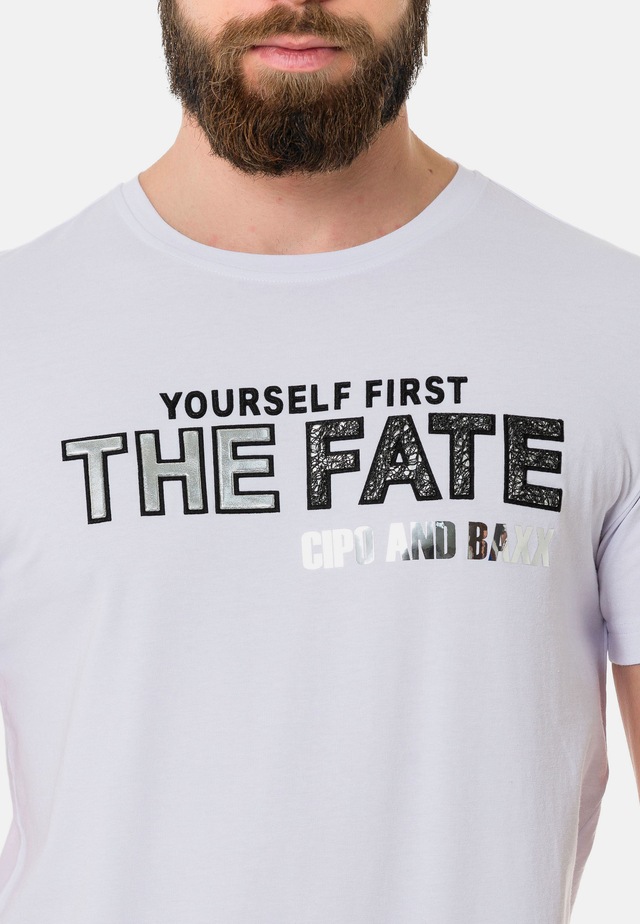 Cipo & Baxx T-Shirt »T-Shirt« mit Rundhals-Ausschnitt