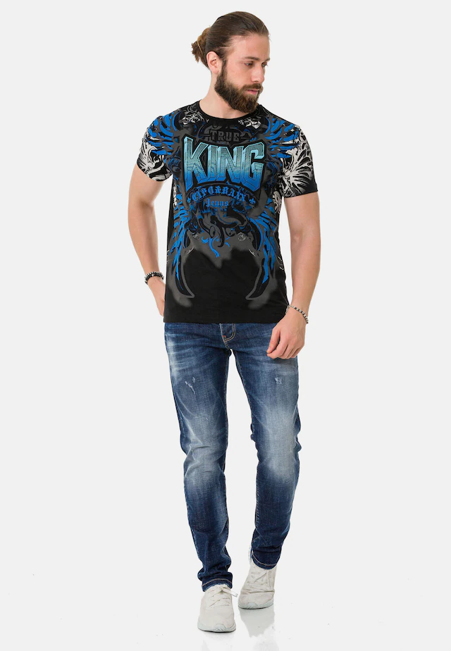 Cipo & Baxx T-Shirt »T-Shirt« mit hochwertigem Frontmotiv