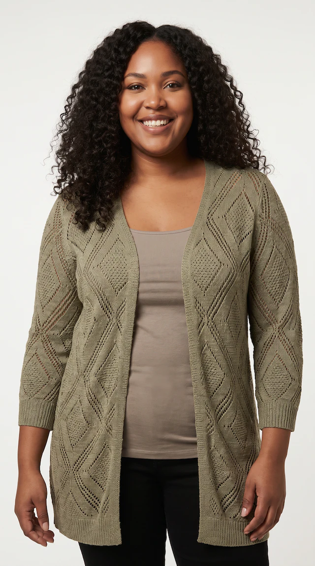 ONLY CARMAKOMA Strickjacke »CARPAMELA 4/5 OPEN CARDIGAN KNT«