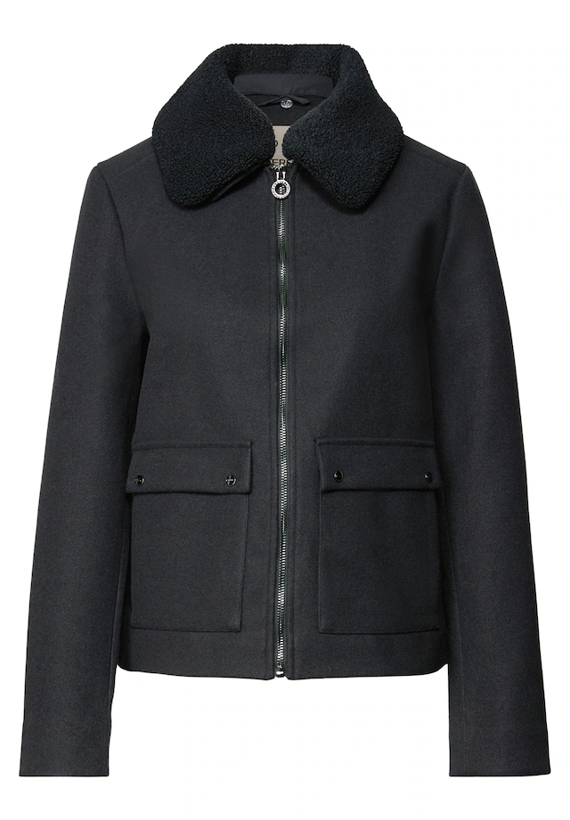 STREET ONE Kurzjacke ohne Kapuze Abnehmbarer Kragenbesatz