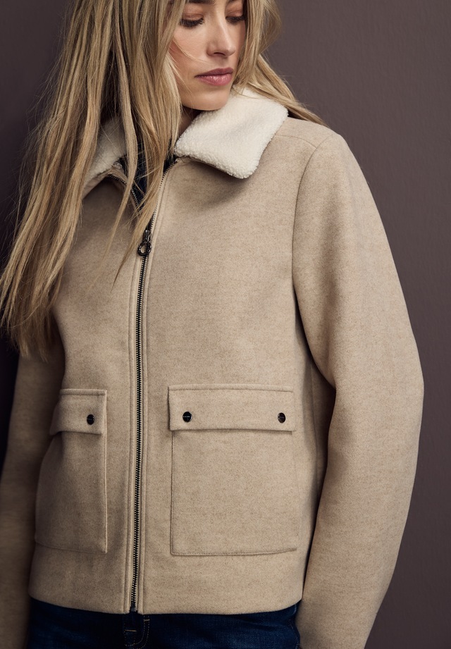 STREET ONE Kurzjacke ohne Kapuze Abnehmbarer Kragenbesatz