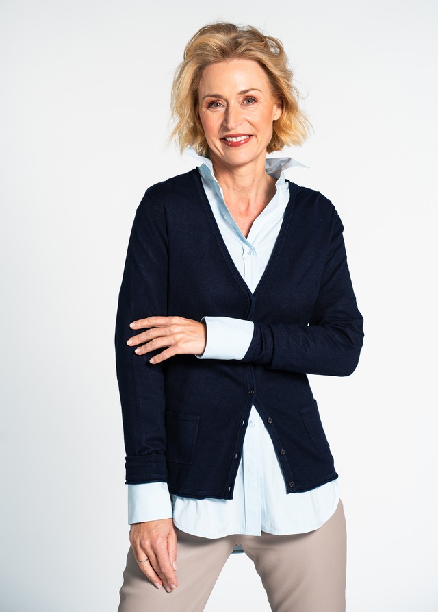 Clarina Strickjacke »WALTER« Viskose-Polyamid Mischung