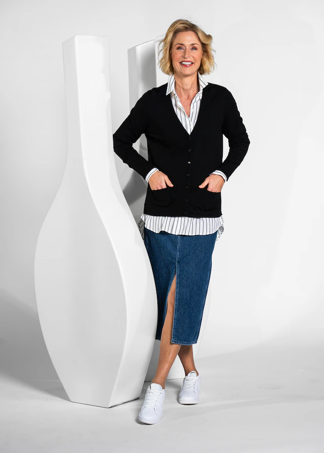 Clarina Strickjacke »WALTER« Viskose-Polyamid Mischung