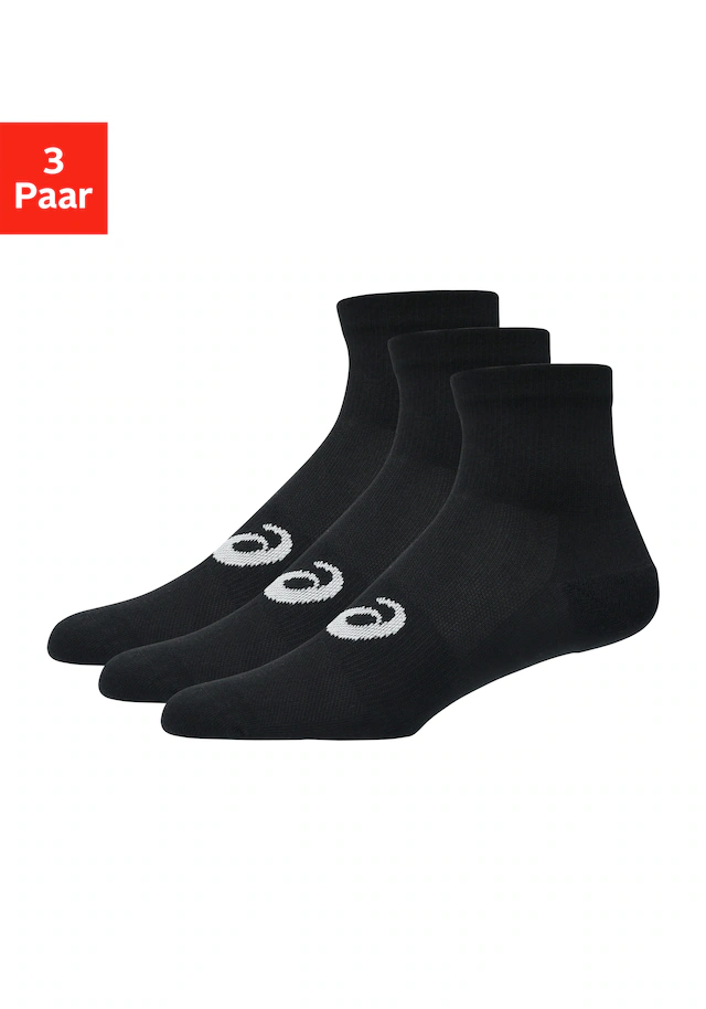 Asics Laufsocken »3 PACK QUARTER SOCK« Atmungsaktiv, Gedämpfte Sohle, Anatomische Passform