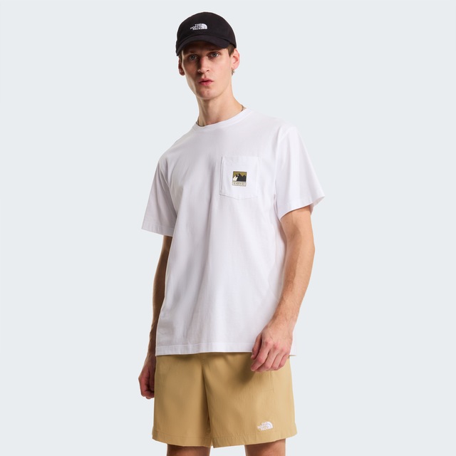 The North Face T-Shirt »M MOUNTAIN LOGO RELAXED SHORT SLEEVE TEE-GRAPHIC« lockere Passform, kurze Ärmel, weiches Material