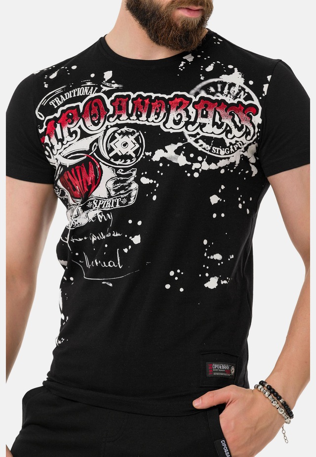 Cipo & Baxx T-Shirt »T-Shirt« mit Rundhalsausschnitt