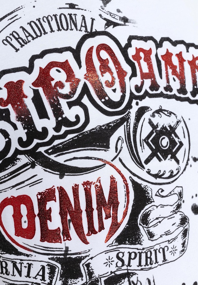 Cipo & Baxx T-Shirt »T-Shirt« mit Rundhalsausschnitt