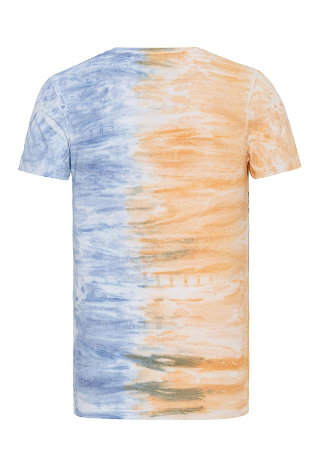 Cipo & Baxx T-Shirt »T-Shirt« im Batik-Look mit Print auf Front und Rücken