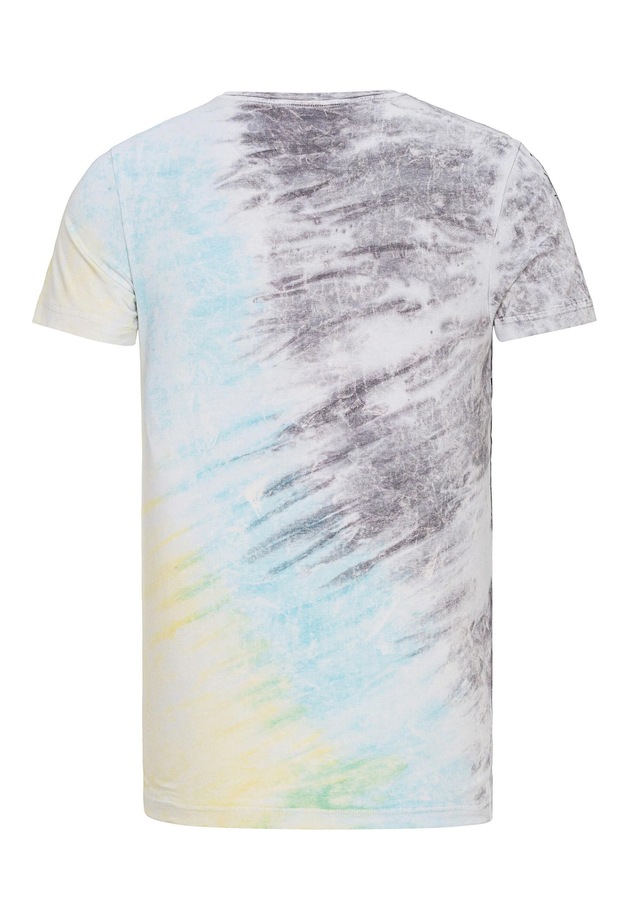 Cipo & Baxx T-Shirt »T-Shirt« im Batik-Look mit Print auf Front und Rücken